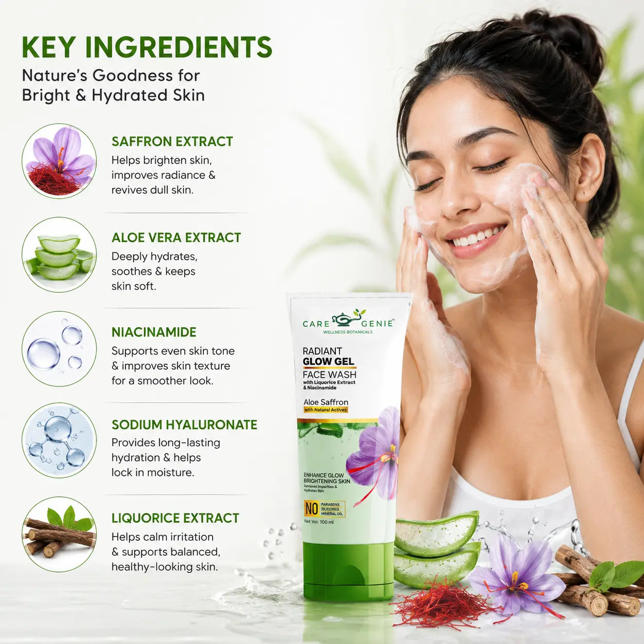 Aloe Saffron Face Wash — Brightening & Hydrating Cleanser
